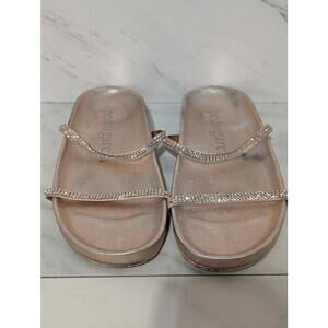 Pedro Garcia Women's Rose Gold Metallic Sandals W/Swarovski Crystal Straps Sz 40